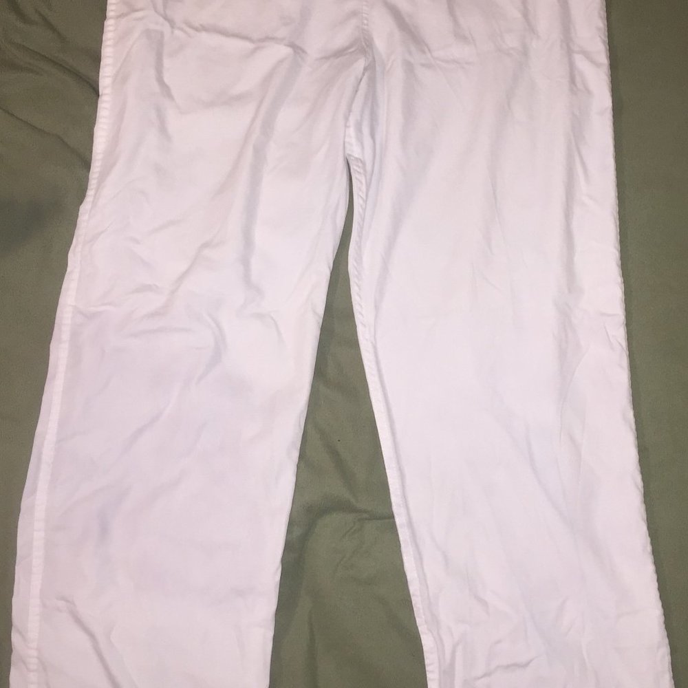 White Cargo Scrub Pants